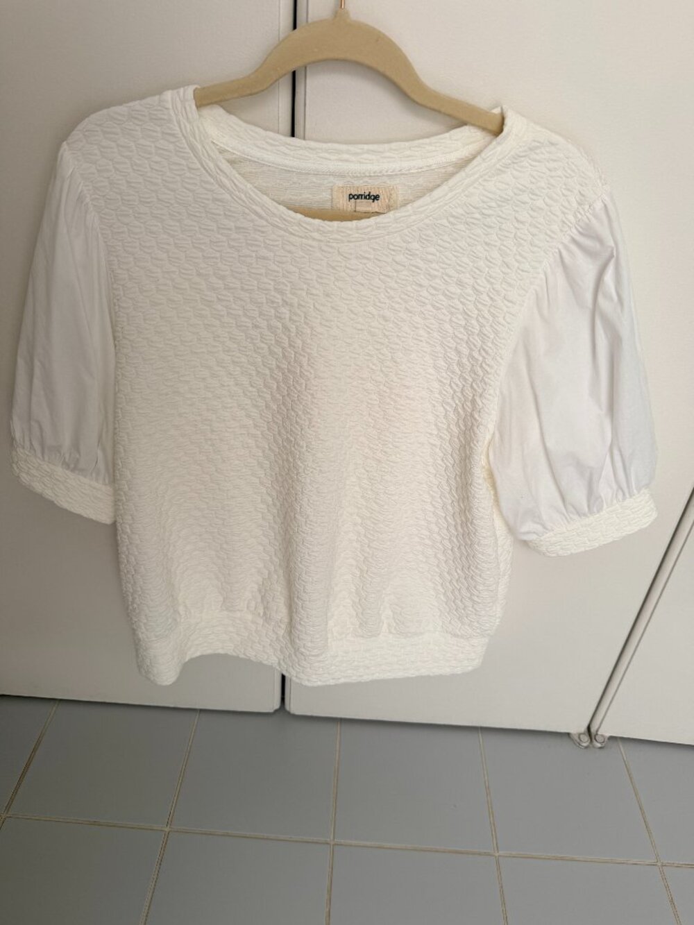 White shirt with puff sleeves